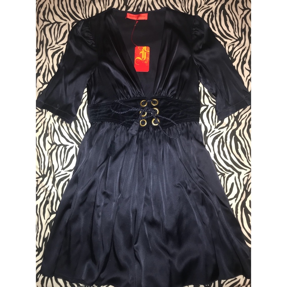 Ingwa Melero Navy blue Silk Short dress